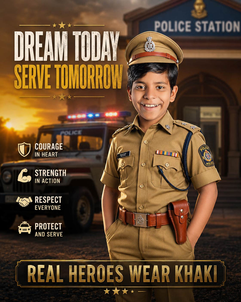 Personalized Future Police Officer Digital Portrait for Kids | Custom Police Officer Artwork