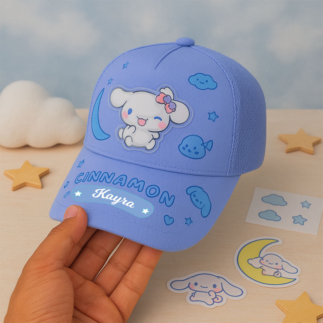 Cute Kids Cartoon Character Mesh Cap – Kuromi, Melody, Cinnamoroll (Adjustable & Breathable) | Love Craft Gifts