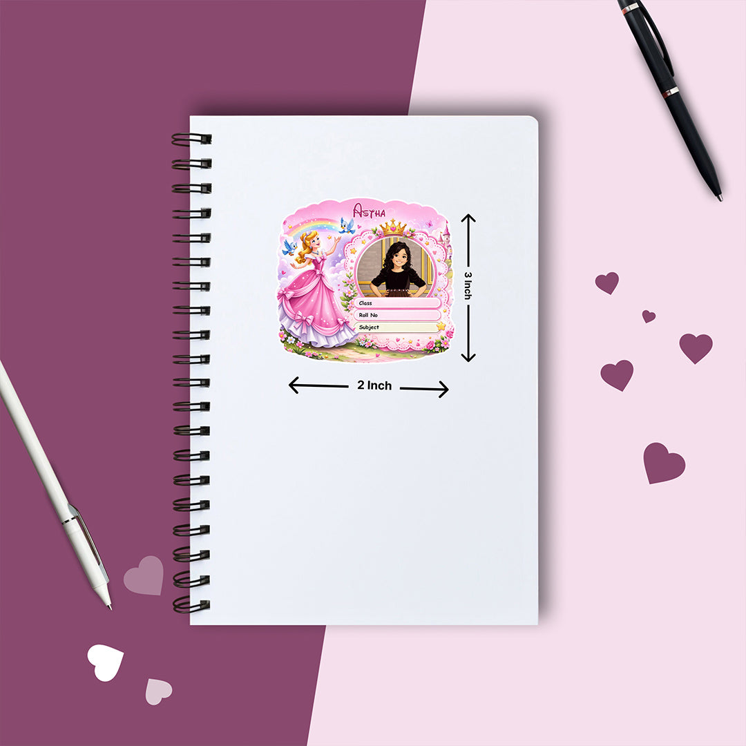 Personalized Princess Fairy Theme Kids Name Slips (2x3 Inch, 28 Stickers) – Custom Name & Photo School Labels | Love Craft Gifts