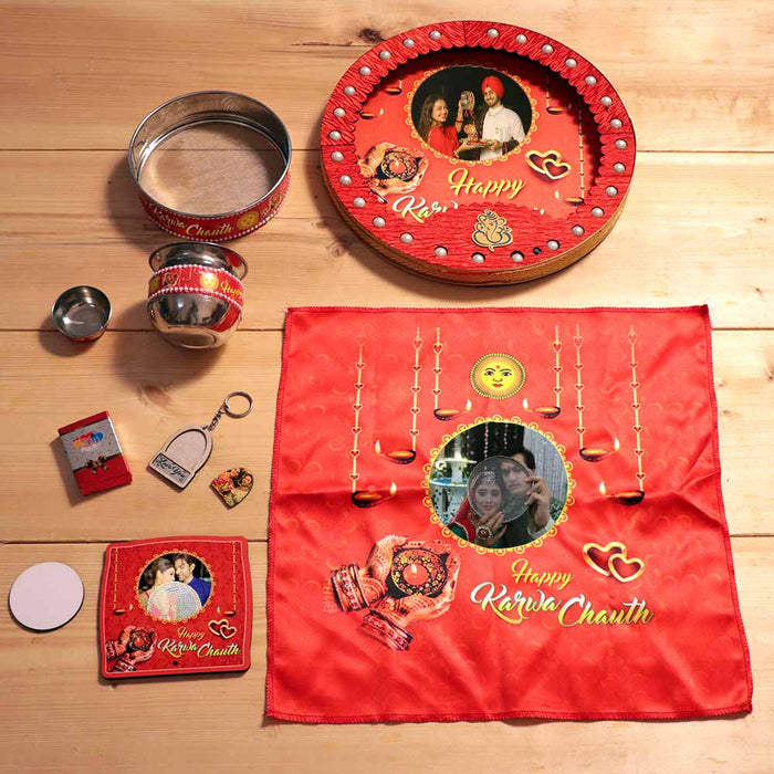 Traditional Karwa Chauth Pooja Thali Set | Love Craft Gifts