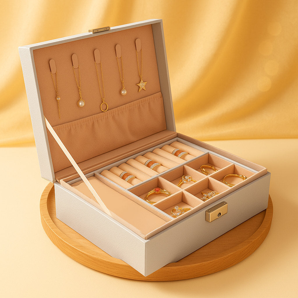 Personalized Silver Faux Leather Jewellery Box | Love Craft Gifts