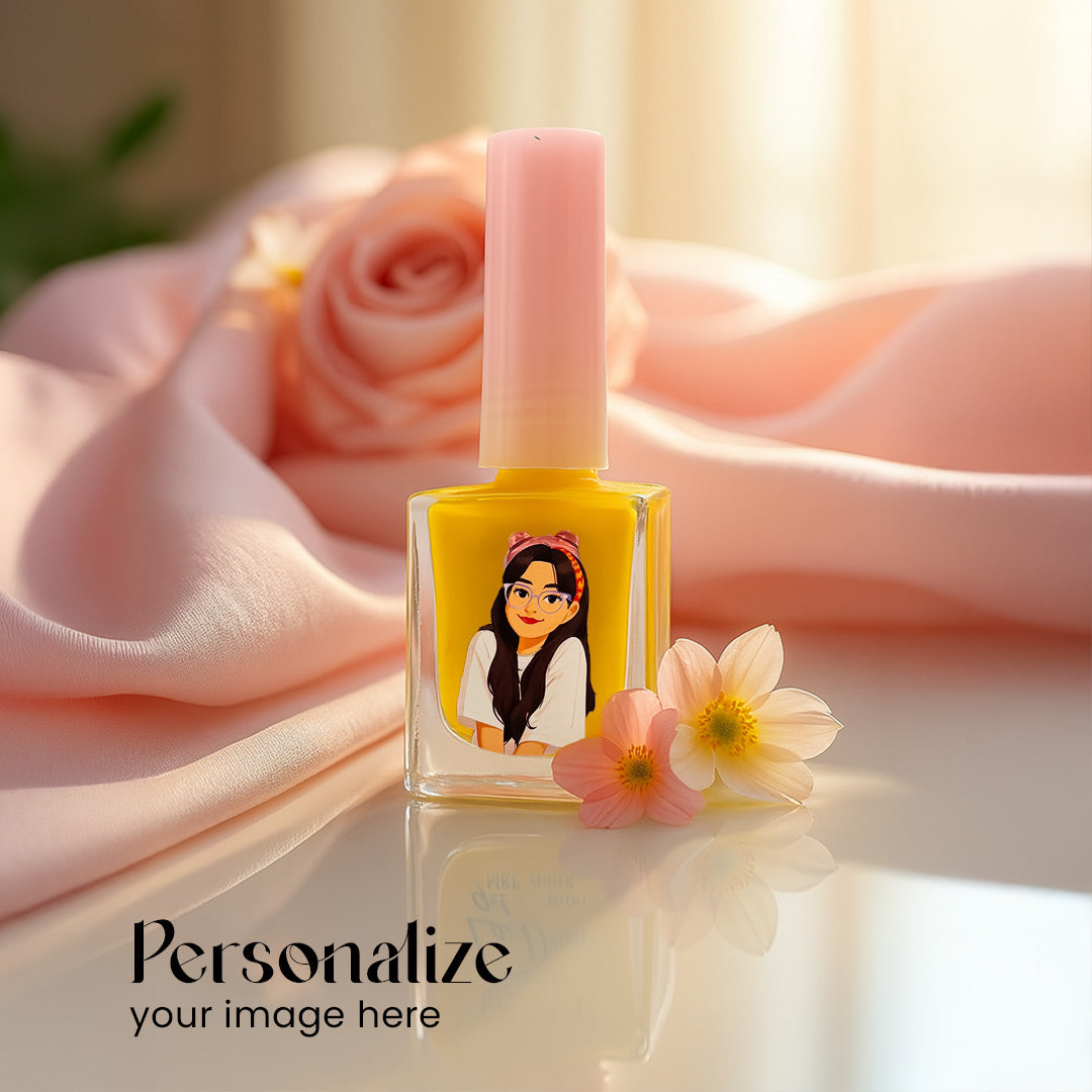 Custom Illustrated Nail Polish Bottle-Yellow
