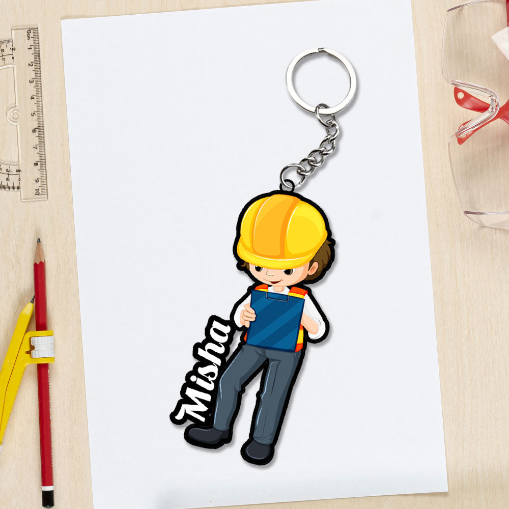 Engineer Keychain For Women With Name | Love Craft Gifts