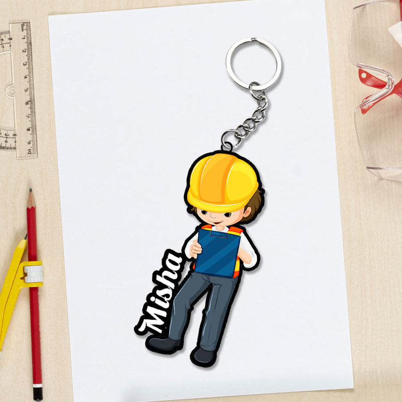 Engineer Keychain For Women With Name | Love Craft Gifts