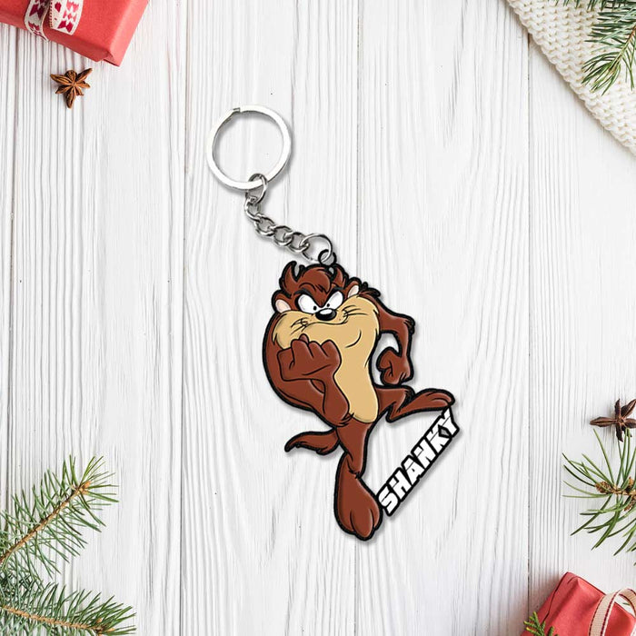 Looney Tunes Cartoons Characters Keychain With Name | Love Craft Gifts