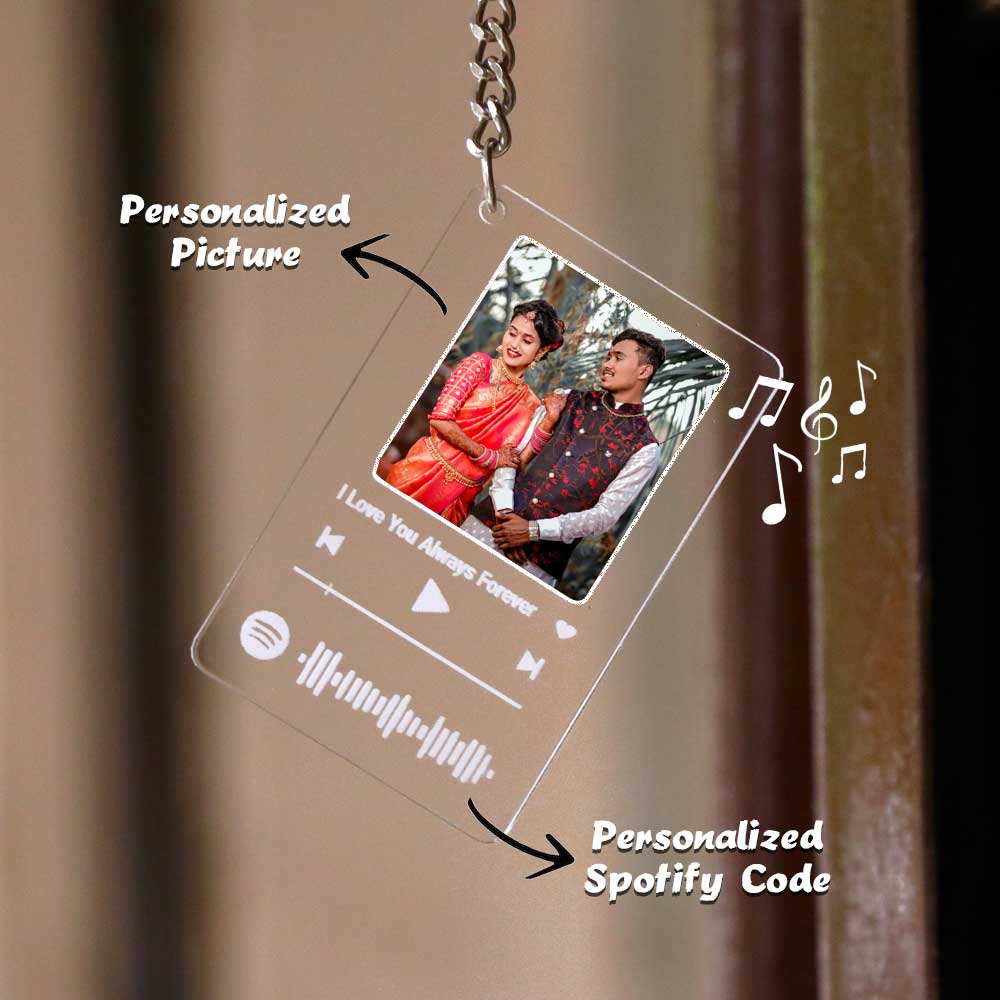 Spotify Music Keychain With Photo | Love Craft Gifts