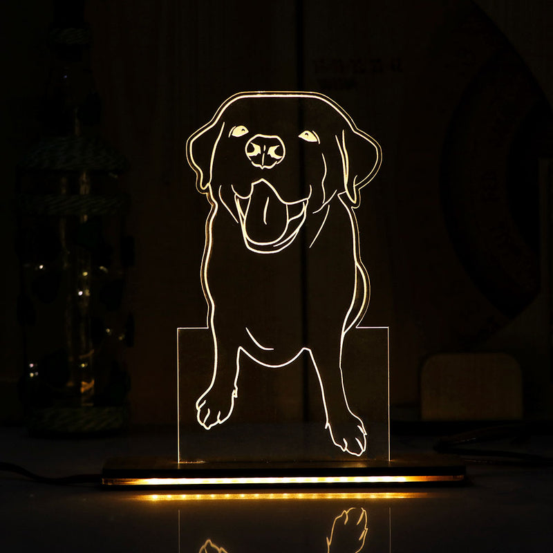 3D ACRYLIC LED TABLE LAMP IN DOG SHAPE WITH LED LIGHT