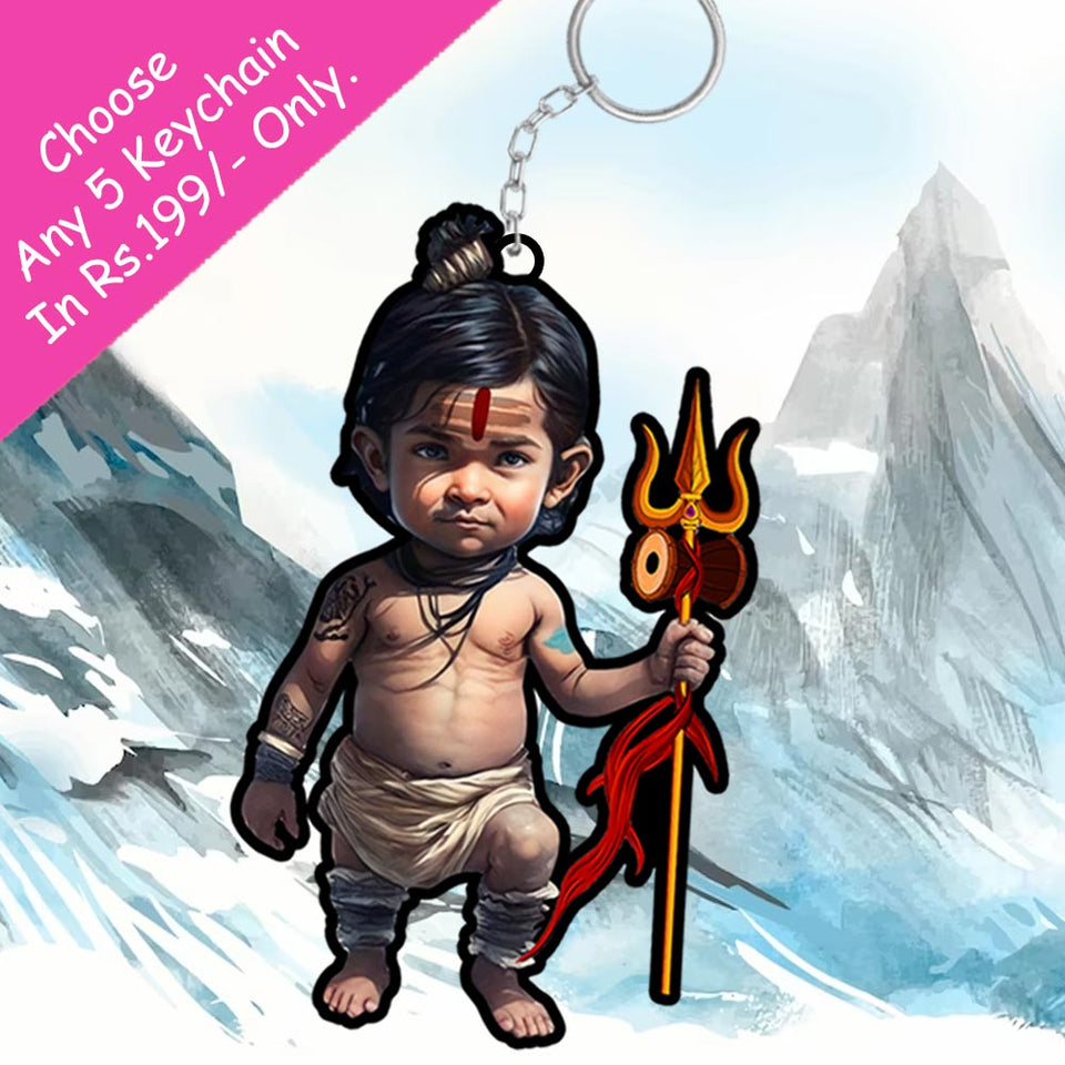 Key Chain Mahdev Mahadev Wooden Keychains - love craft gift