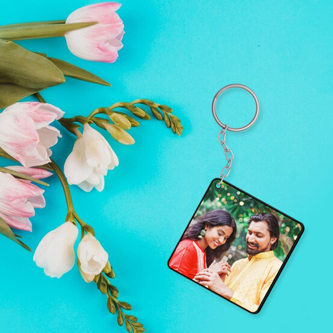 Square Shaped Keychain with Photo | Love Craft Gifts