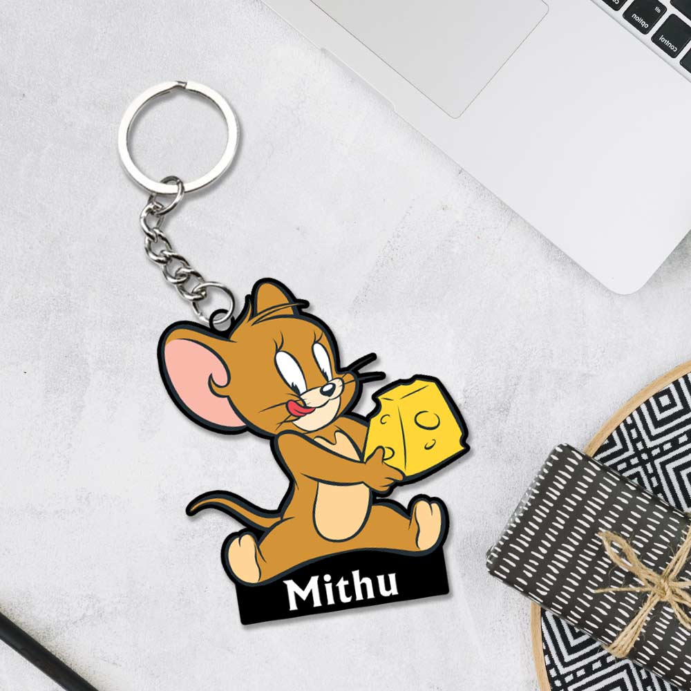 Tom & Jerry Keychain With Name - love craft gift