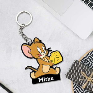 Tom & Jerry Keychain With Name | Love Craft Gifts