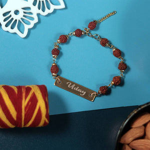 Rudraksha Name Bracelet Best Rakhi for Brother