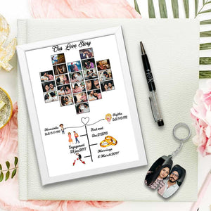 Love Story Frame, Pen & Keychain Combo | Love Craft Gifts