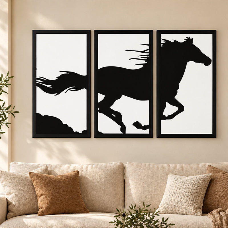 3-Piece Running Horse Wall Frame Set 12x18″ | Love Craft Gifts™
