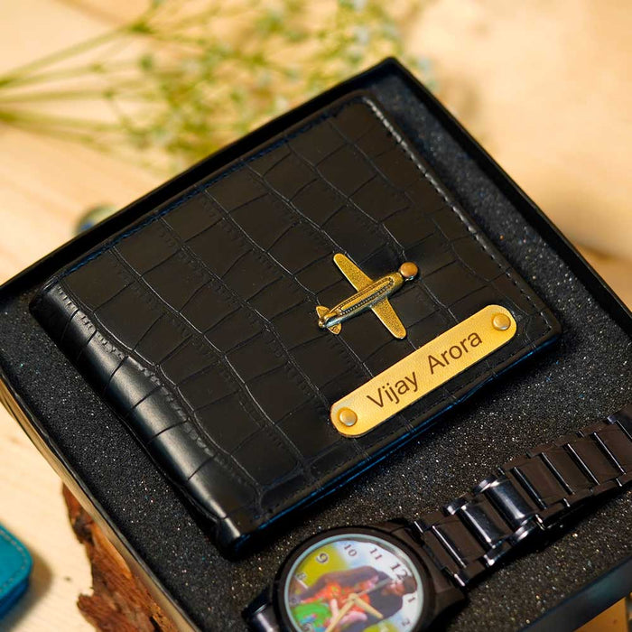 Personalized Men's Wallet & Watch Combo