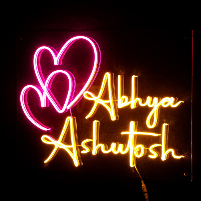 Couples Customized Neon Name Light Frames