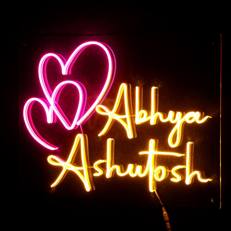 Couples Customized Neon Name Light Frames