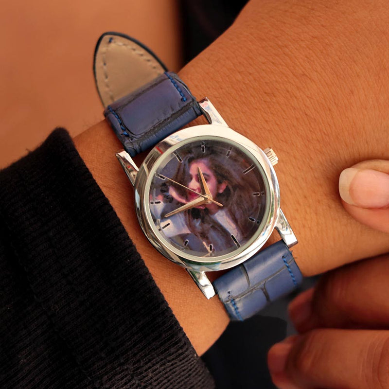 Customized Leather Couple Photo Wrist Watch Combo | Love Craft Gifts