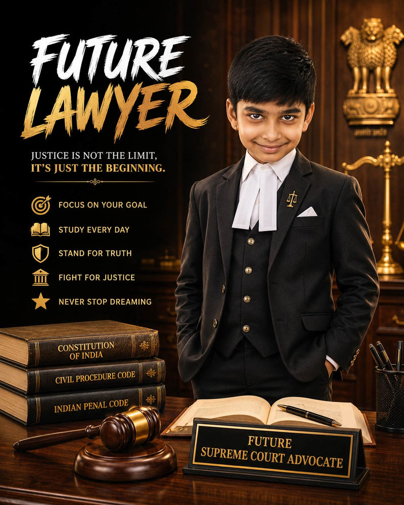 Personalized Future Lawyer Digital Portrait for Kids | Custom Supreme Court Advocate Artwork
