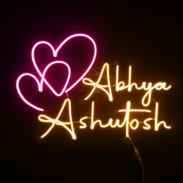 Couples Customized Neon Name Light Frames