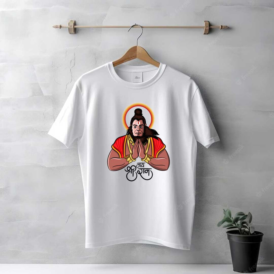 Men's White Jai Shree Ram T-Shirt | Love Craft Gifts