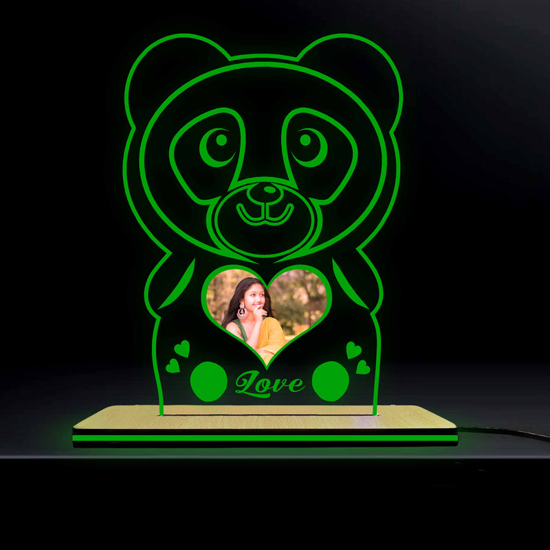 Acrylic Glowing Panda Lamp with Photo- Valentine Day