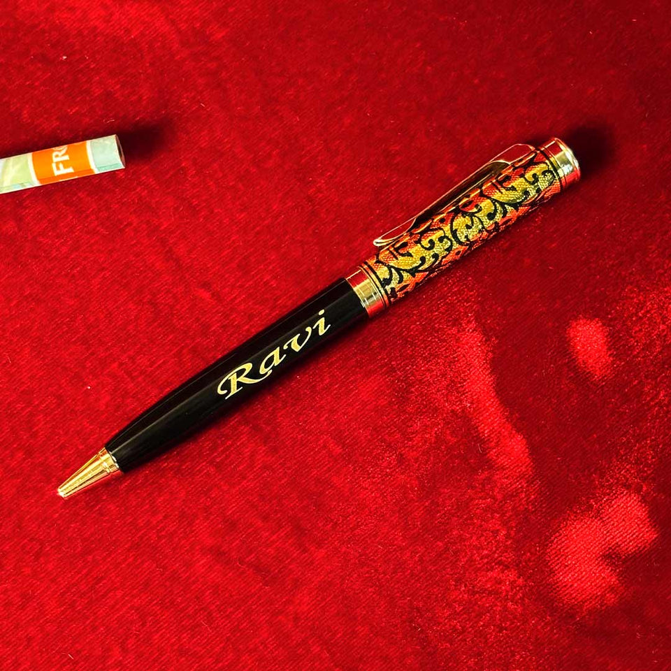 Customized Black Golden Printed  Pen