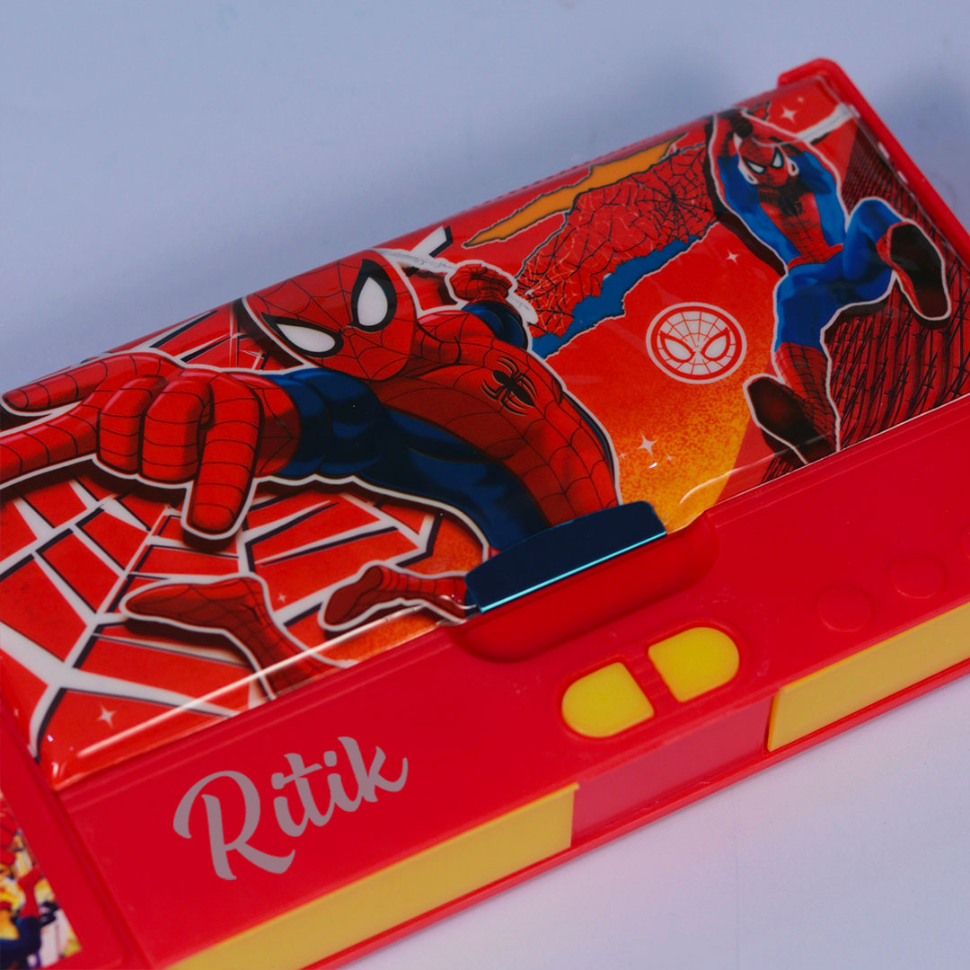 Personalized Spiderman Pencil Box(Set 1, Red)