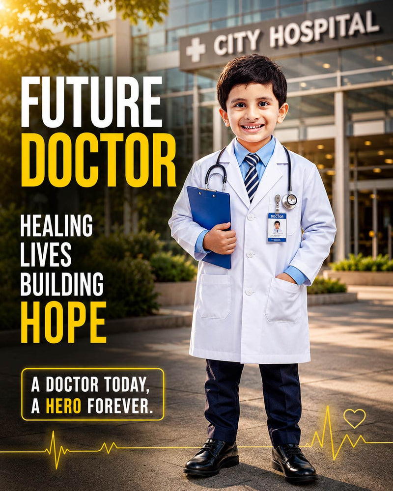 Personalized Future Doctor Digital Portrait for Kids | Medical Hero Artwork