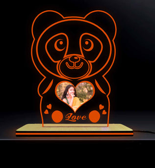 Acrylic Glowing Panda Lamp with Photo- Valentine Day