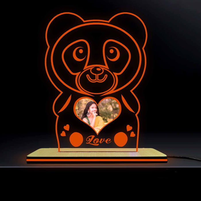 Acrylic Glowing Panda Lamp with Photo- Valentine Day