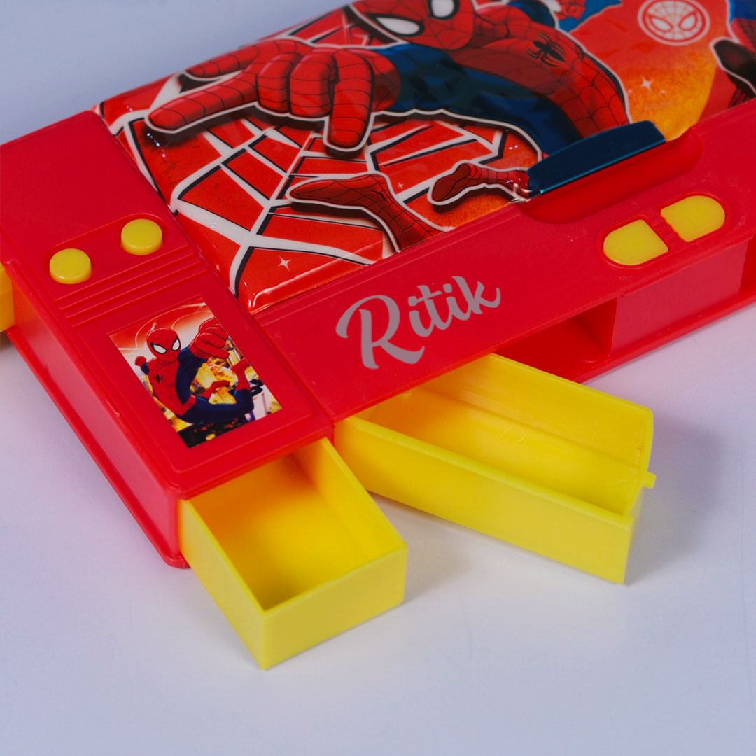 Personalized Spiderman Pencil Box(Set 1, Red)