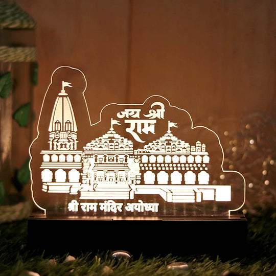 3D Acrylic Ayodhya Ram Mandir LED Table Lamp