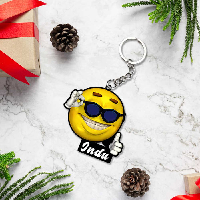 Emoji Keychain With Name: Emoji Keyring | Love Craft Gifts