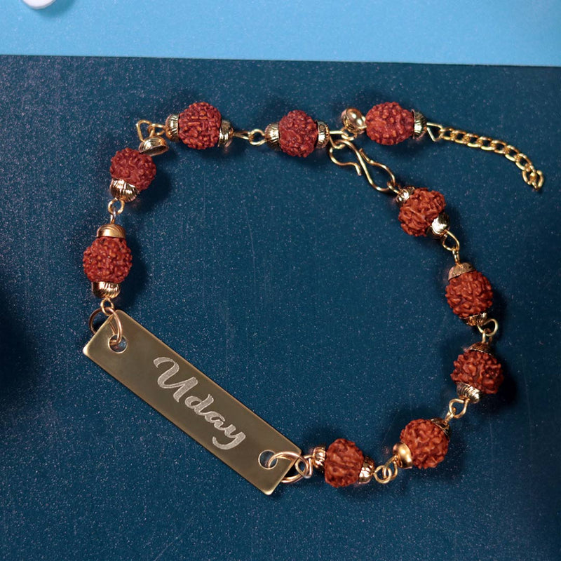 Rudraksha Name Bracelet Best Rakhi for Brother