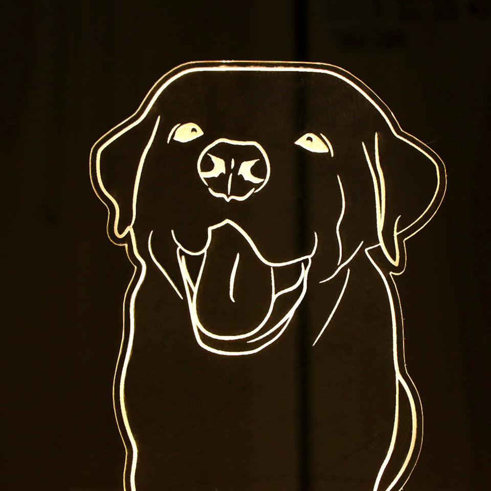 3D ACRYLIC LED TABLE LAMP IN DOG SHAPE WITH LED LIGHT