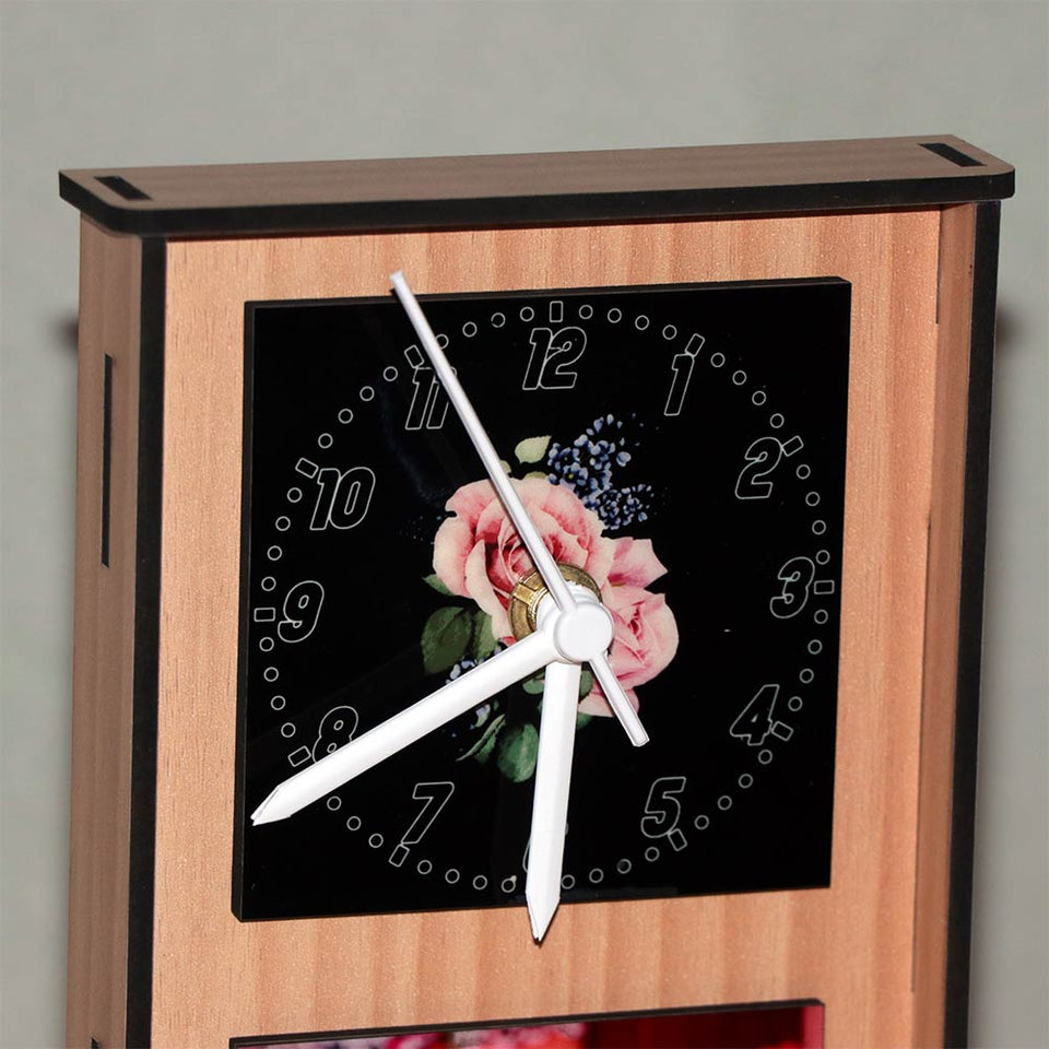 Customized Wooden Photo Table Top Clock