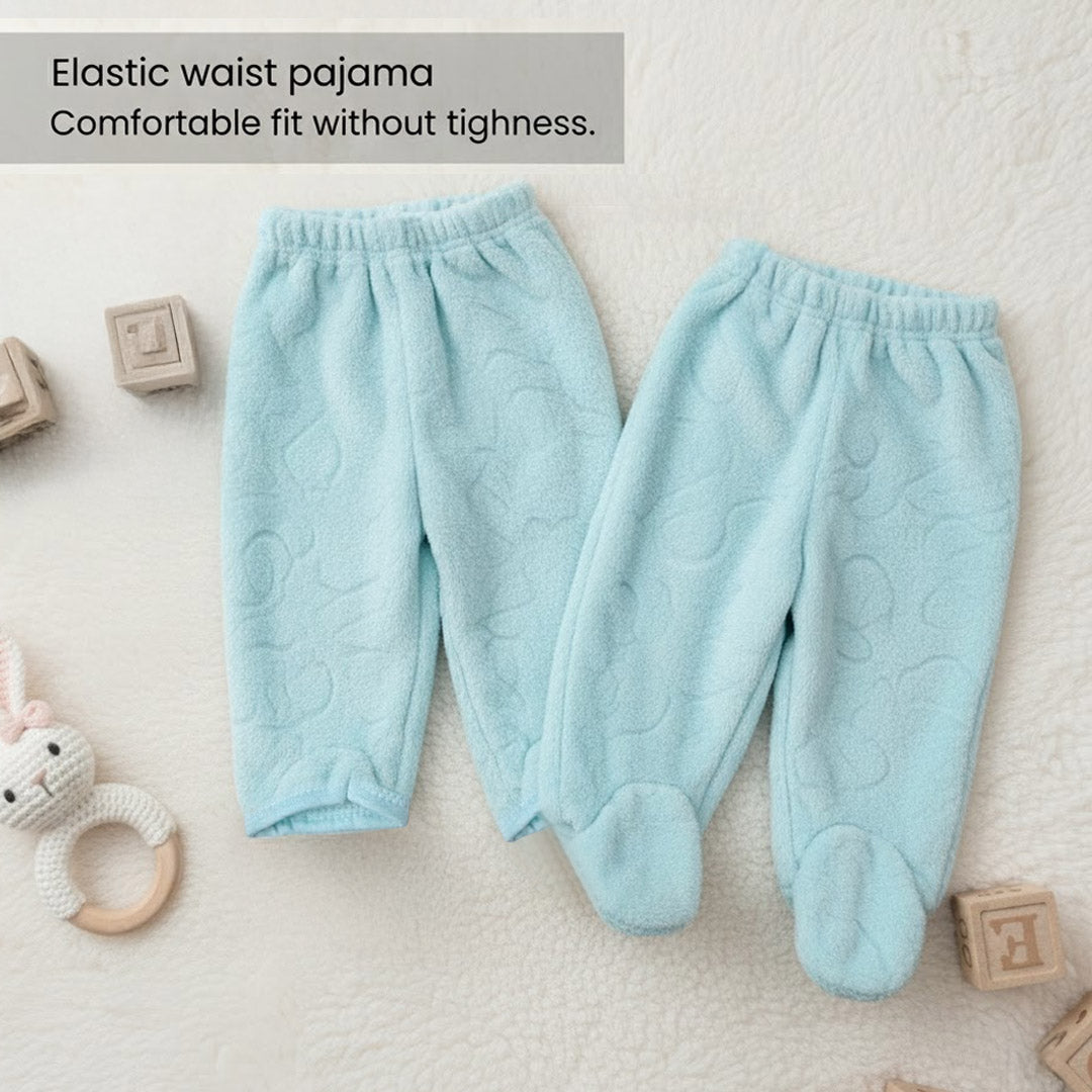Baby Winter Fleece Blue Clothing Set – 4 Pc