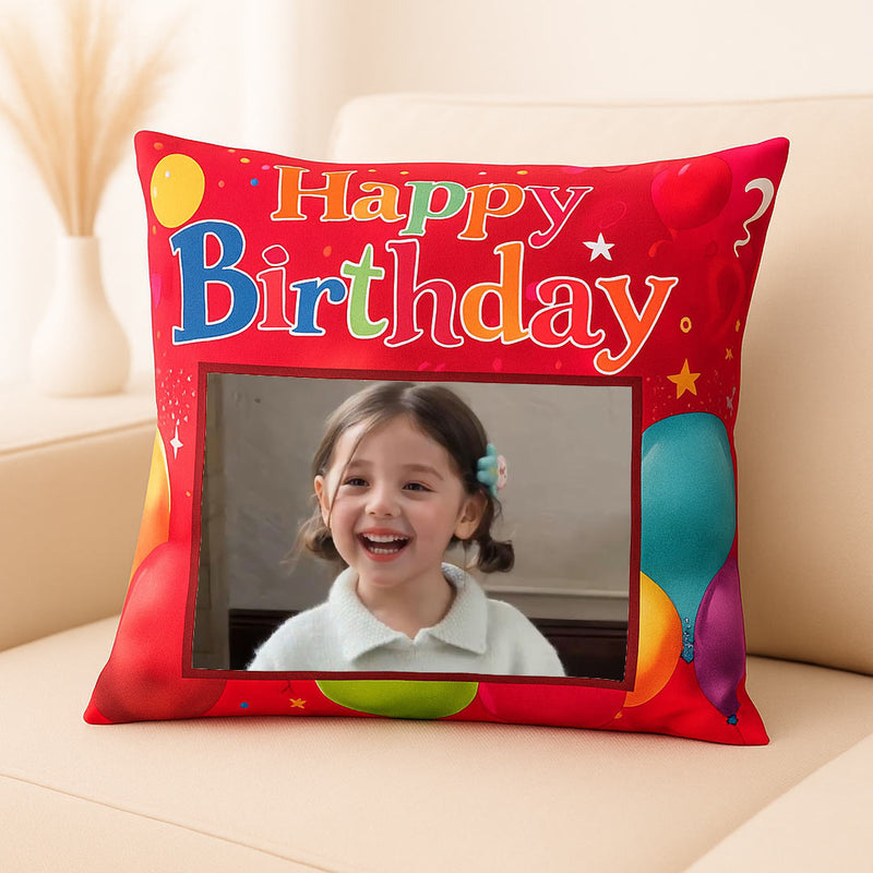 Happy Birthday Cushion with Photo