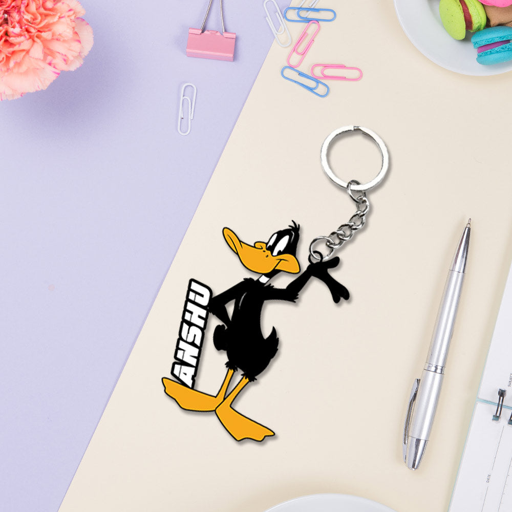 Cute Cartoon Rabbit Keychain With Name: Rabbit Keyrings - love craft gift