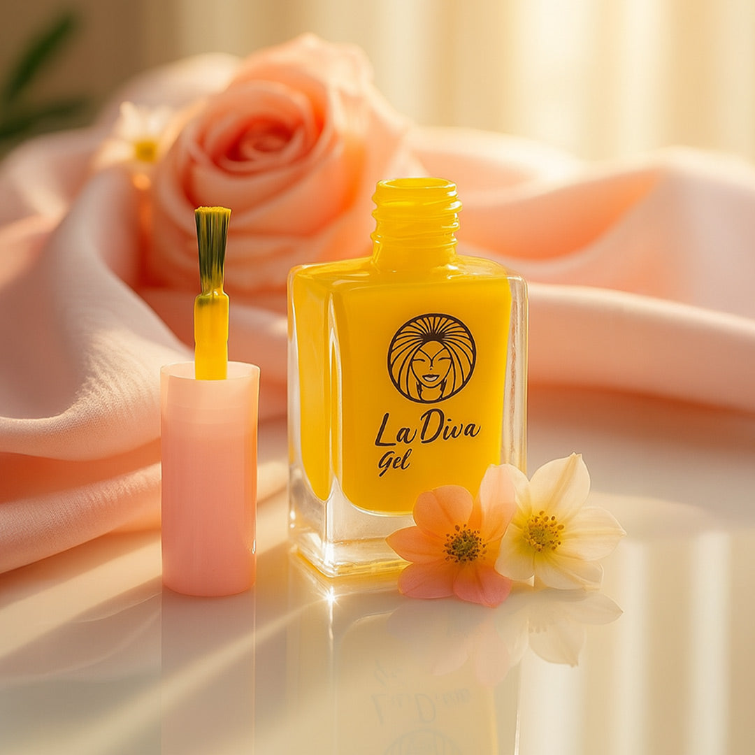 Custom Illustrated Nail Polish Bottle-Yellow