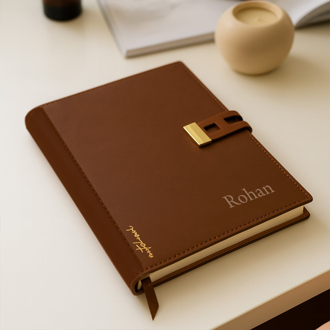 Personalized Brown Lock Diary