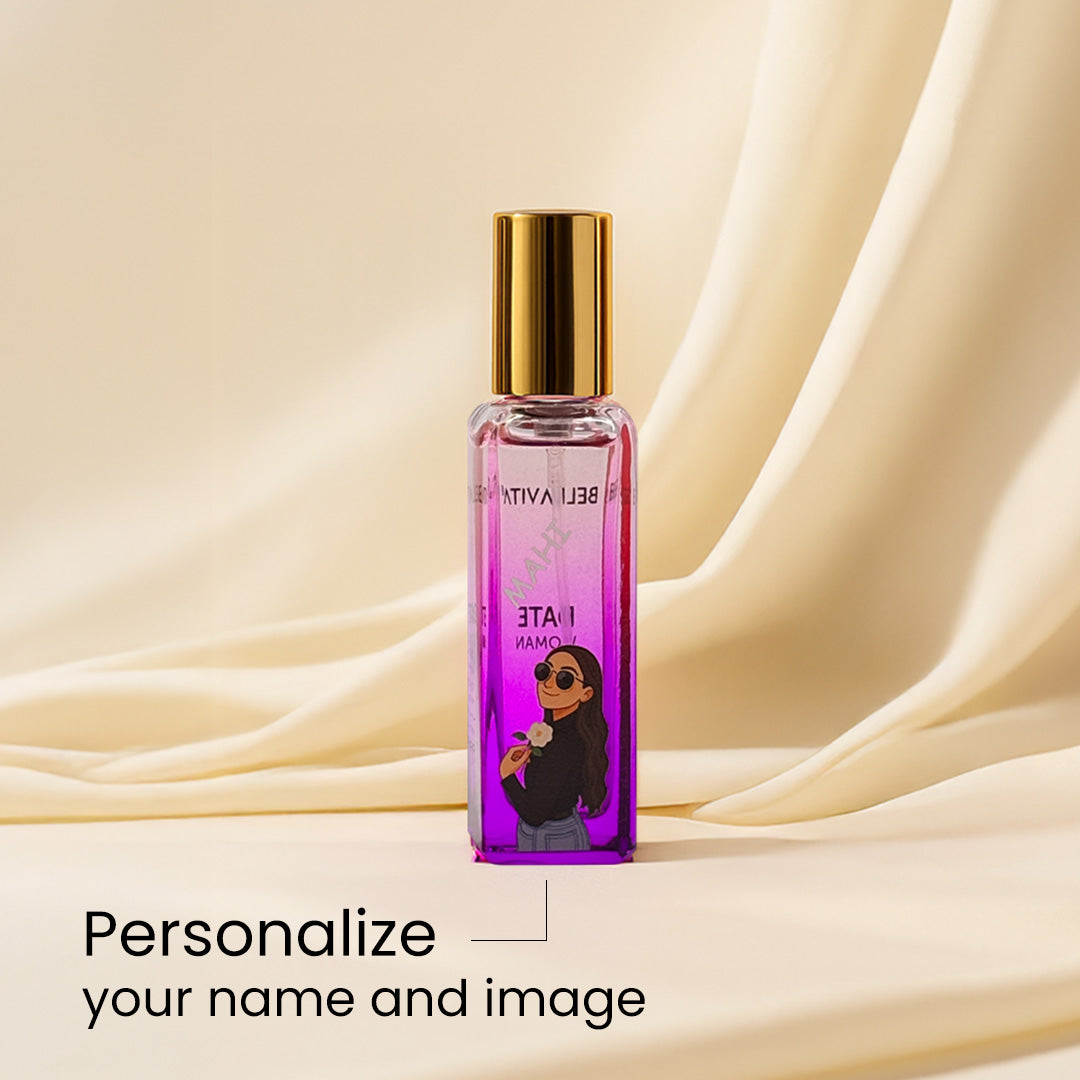 Customized Bella Vita Luxury Perfume Gift Set for Women – 4 x 20ml Fragrances with Name & Cartoon Personalization | Love Craft Gifts