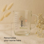 Personalized Elephant Glass Jar with Handle & Straw – 400ml Baby Drinkware | Love Craft Gifts