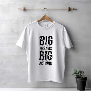 Men's White Big Dream Big Actions T-Shirt | Love Craft Gifts