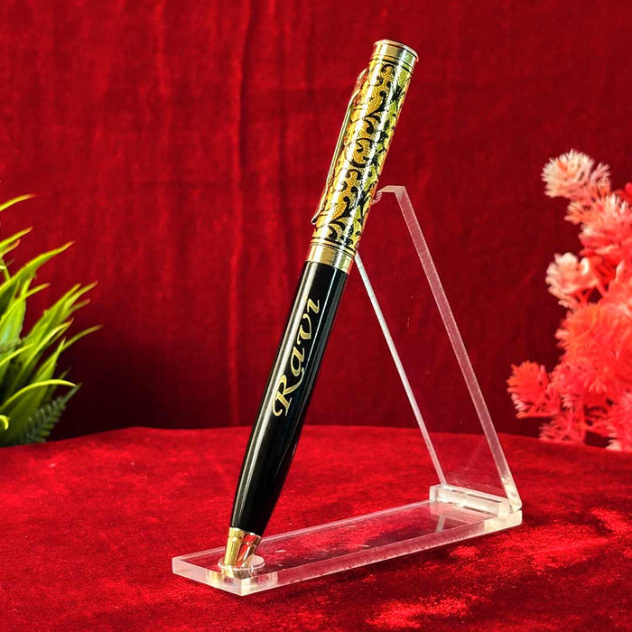 Customized Black Golden Printed  Pen