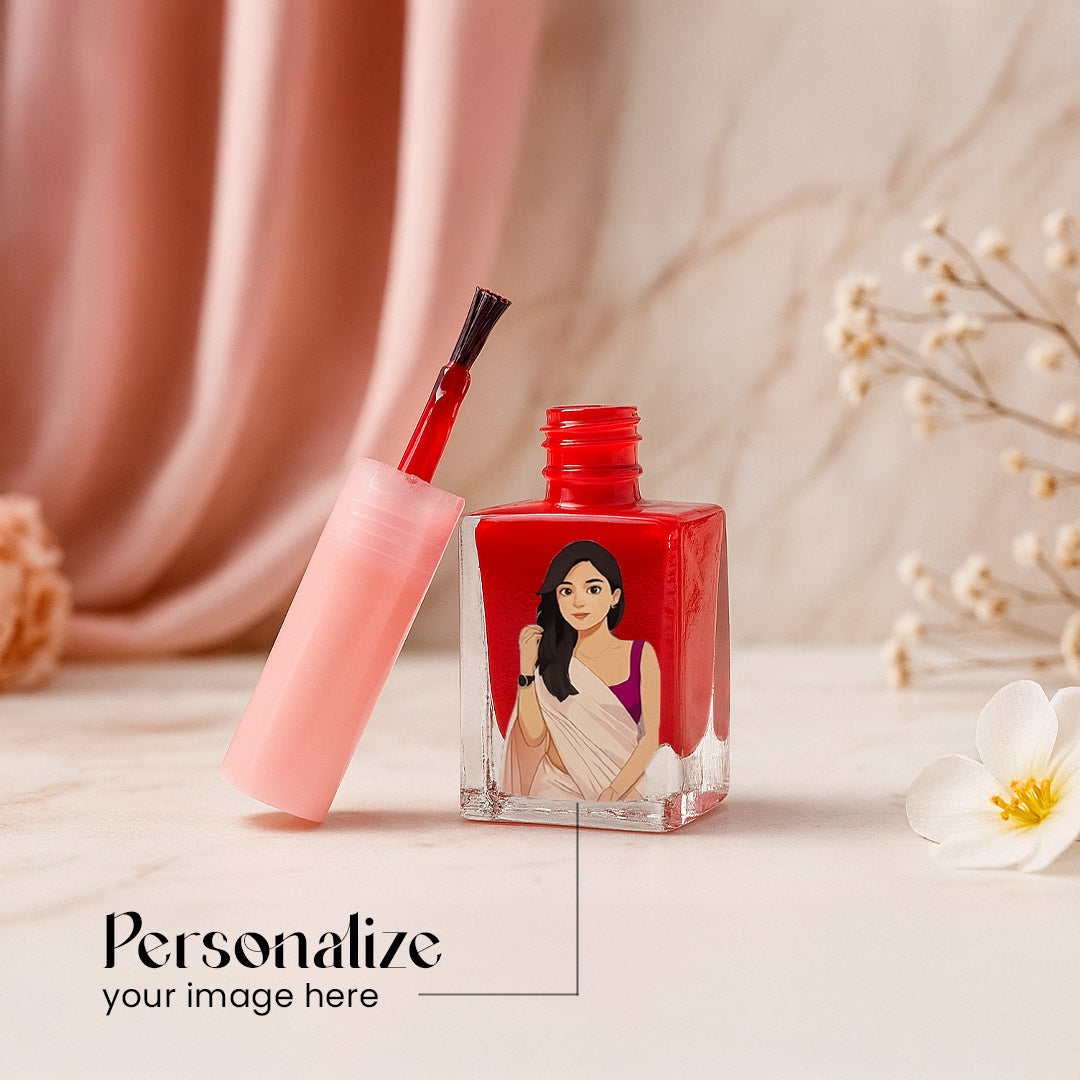Custom Illustrated Nail Polish Bottle-Light Pink