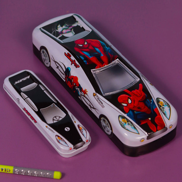 Car Shape Metal Geometry Box- Spider Man