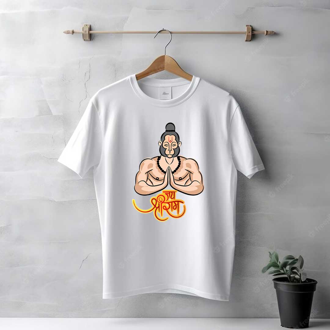 Men's White Jai Shree Ram T-Shirt | Love Craft Gifts