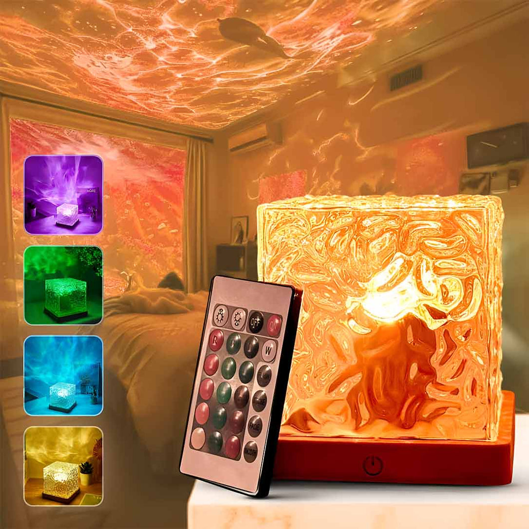 Personalized Rotating Water Pattern Night Light Lamp || USB Dynamic